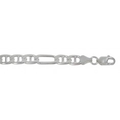 5.5mm Figarucci Chain, 7.5" - 24" Length, Sterling Silver